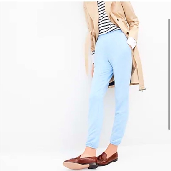 J. Crew Pull On Cloud Fleece Blue Joggers - Picture 2 of 9